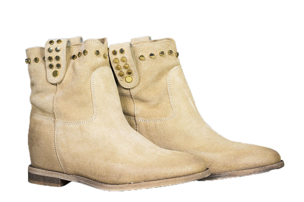 stivaletti camoscio beige