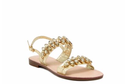 Sandalo Positano Gold a fasce Queen Helena Y3030 sandali per la donna estivi (2)