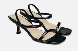 Sandalo nero con tacco Domy sandalo chic alla moda (1)