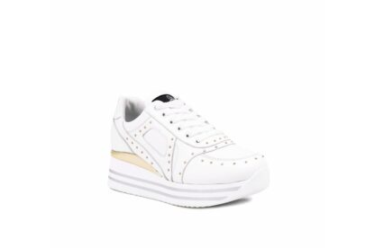 Sneakers con lacci AI Queen Helena Bianca scarpe comode con platform per la donna X25-40_WHITE (1)
