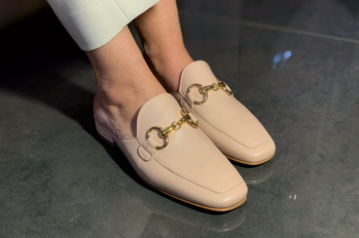 Scarpe basse Nude stile mules Drusilla mocassini aperti (1)