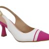 Chanel Bianche con puntale Fuxia Chiaro "Madame"
