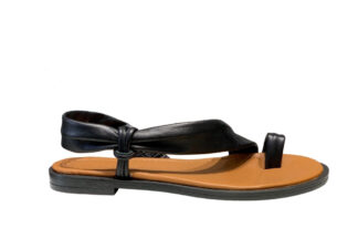 Sandalo Basso Nero Comodo Vera Pelle Mary sandali comodi per l'estate (1)
