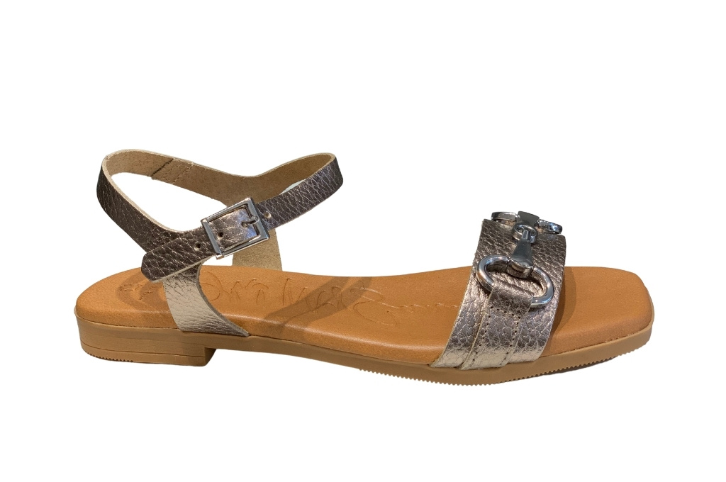 Sandalo basso con fibbia vera pelle Aurora - oh! my sandals (1)