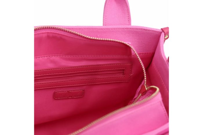 Shopping Kuvè in Canvas Powder Fuxia con tracolla borsa piccola per il mare (4) Shopping Kuvè in Canvas "Powder" Fuxia con tracolla