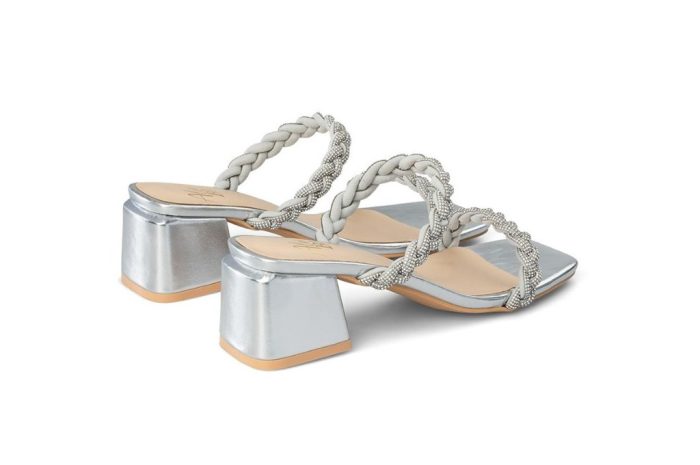 Sandalo Basso con tacco Argento Dai "Alma Blu"
