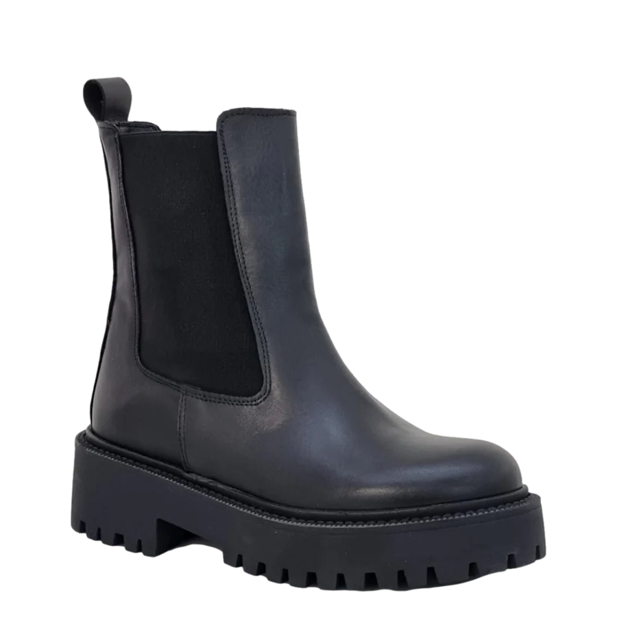 Stivaletto Nero Vera Pelle "Chelsea" - immagine 2