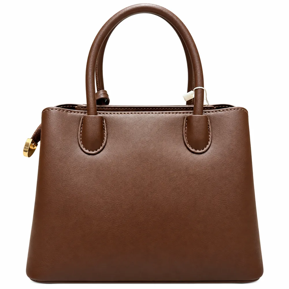 Borsa Bagco Clara a mano marrone in ecopelle, vista posteriore