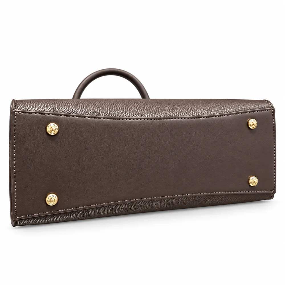 Borsa con manico e tracolla David Jones marrone, fondo