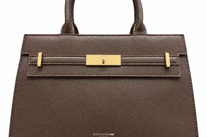 Borsa con manico e tracolla David Jones marrone, frontale