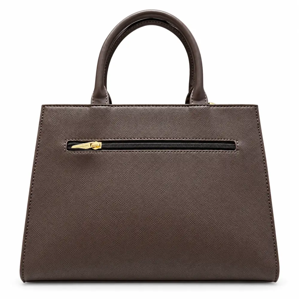 Borsa con manico e tracolla David Jones marrone, retro