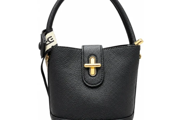Borsa secchiello Lavinia Erick&Co. nera, vista frontale