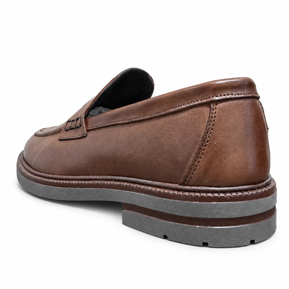 Mocassino uomo Dario cuoio retro in vera pelle