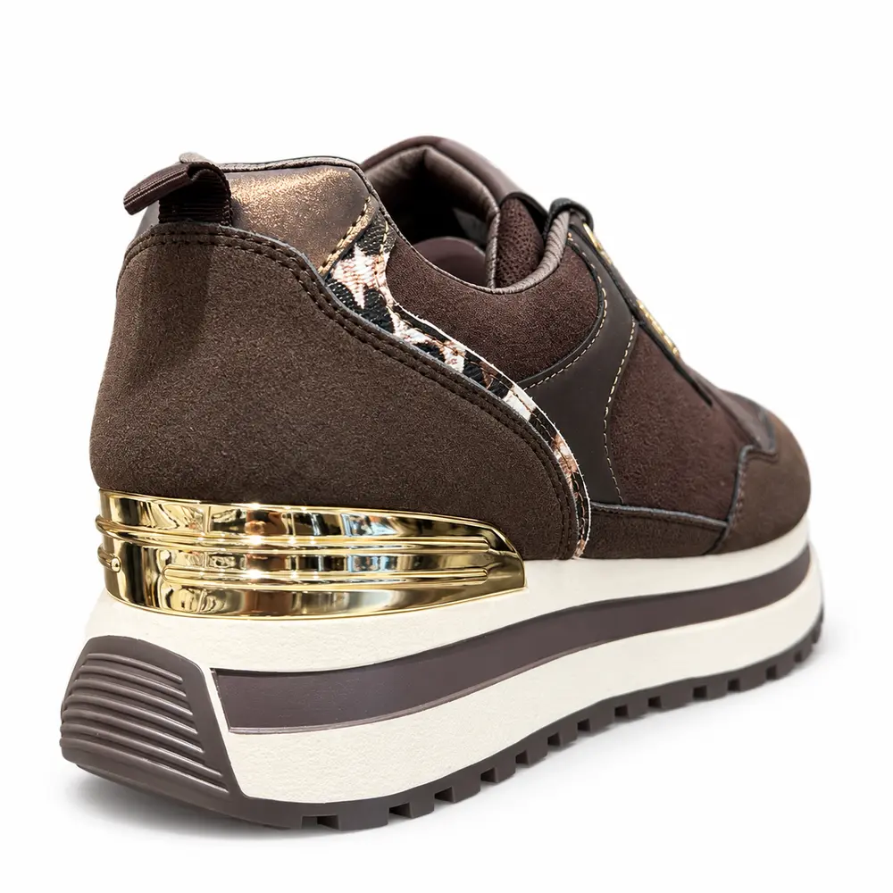 Sneakers Basile con rialzo marrone, posteriore