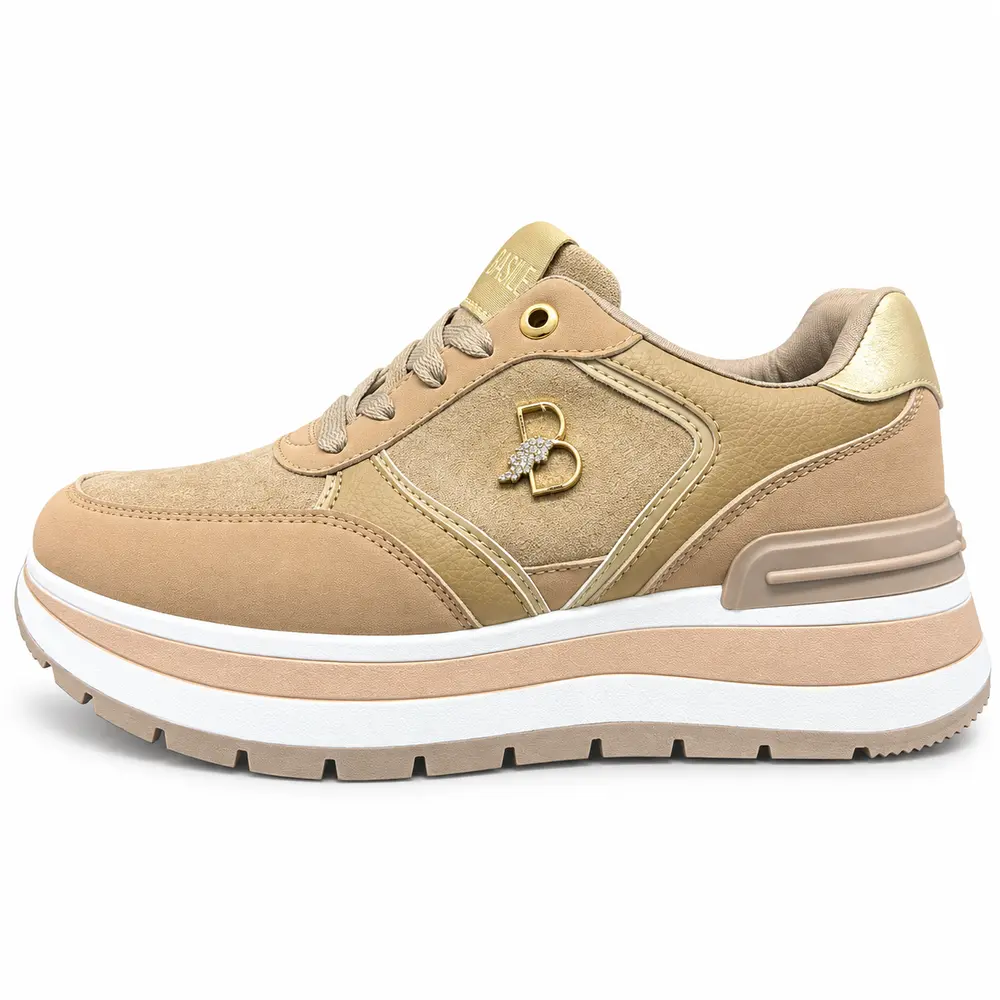 Sneakers donna Basile beige Noemi – vista laterale sinistra