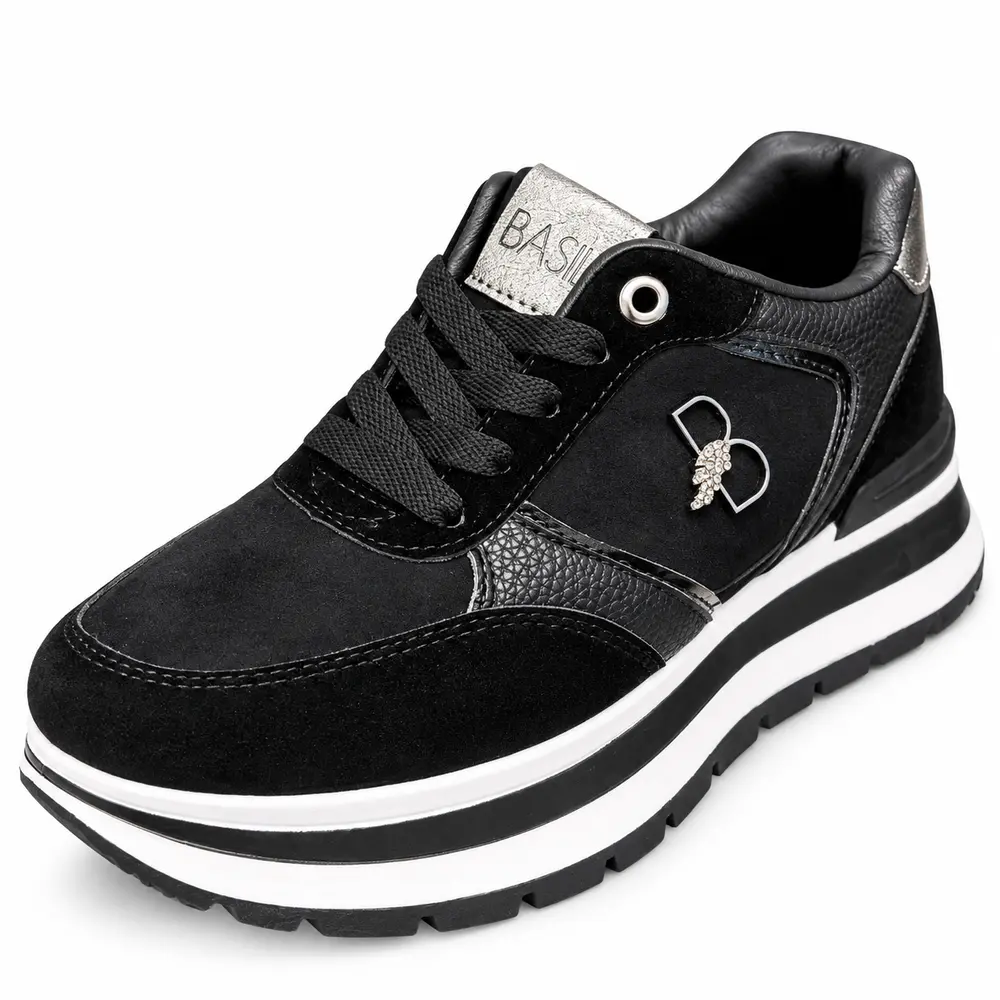 Sneakers donna Basile nero Noemi – vista frontale