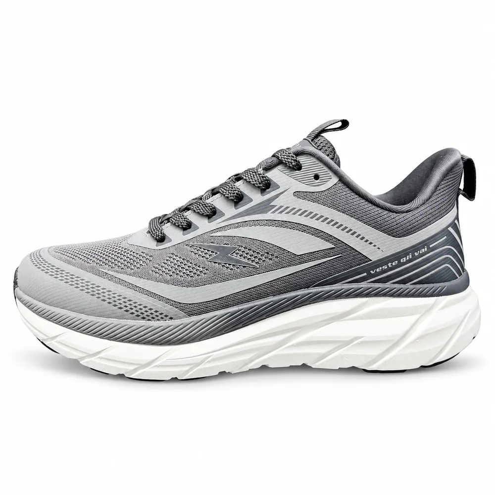 Sneakers uomo Zeus grigie in tessuto, laterale sinistra