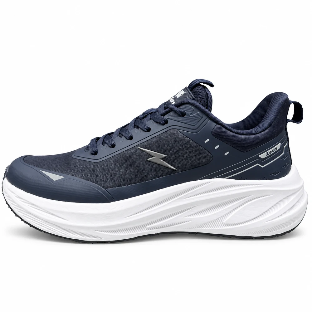 Sneakers Zeus Tech blu in tessuto da uomo, laterale sinistra