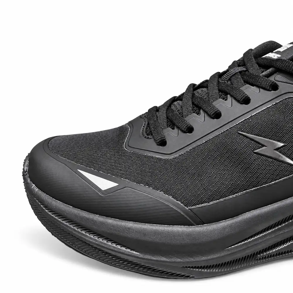 Sneakers Zeus Tech nere in tessuto da uomo, dettaglio tomaia