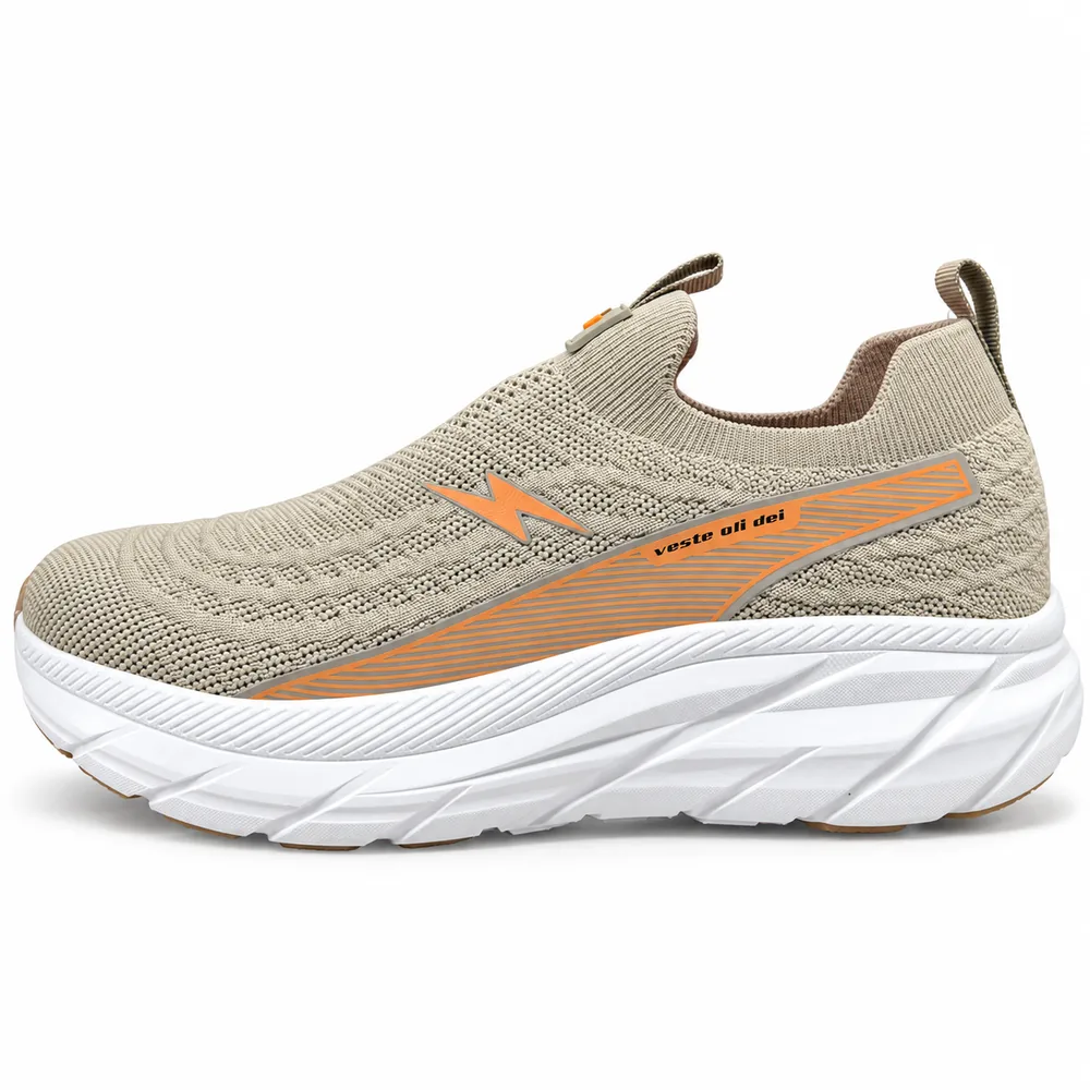 Sneakers Zeus slip-on beige Irene da donna, laterale sinistra