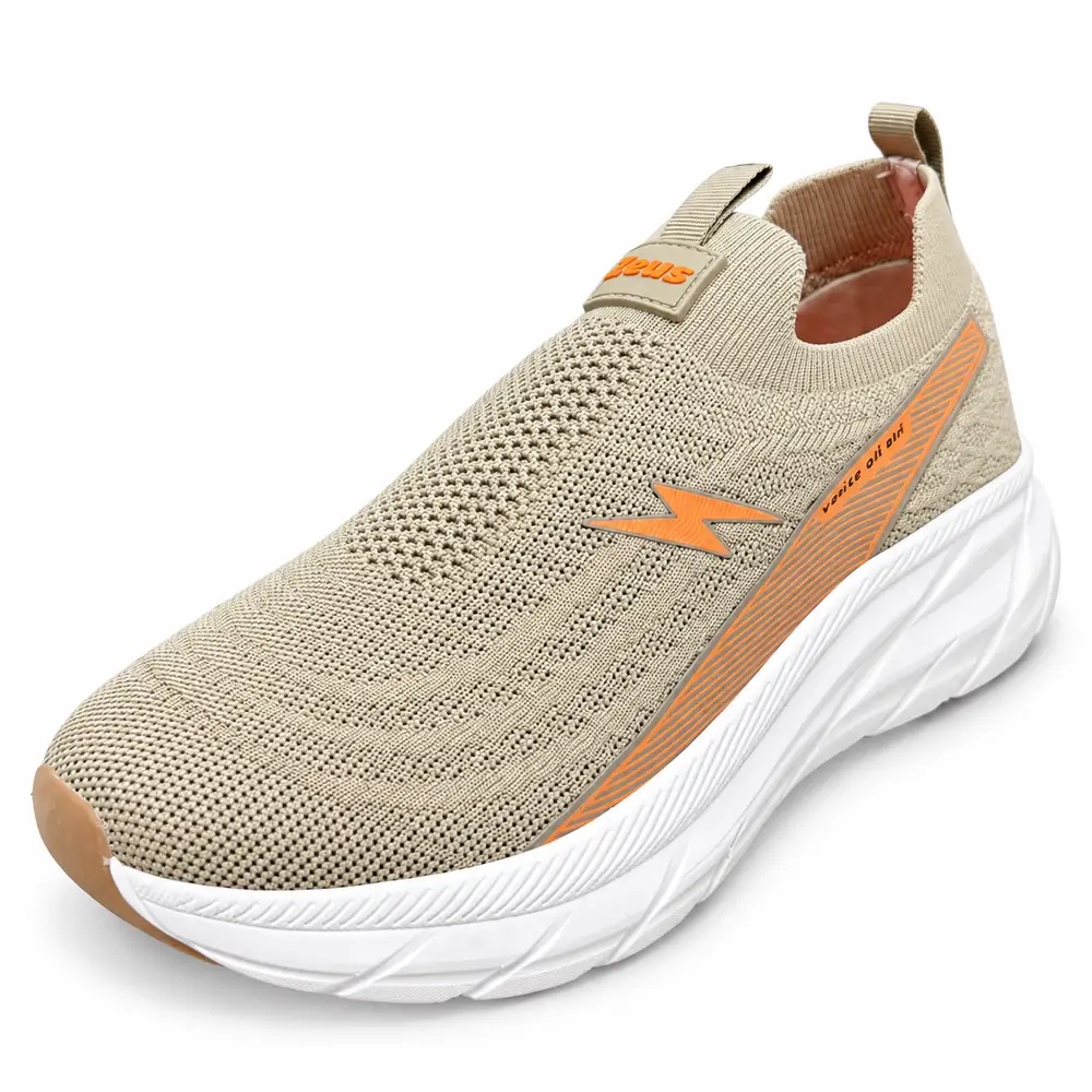 Sneakers Zeus slip-on beige Irene da donna, tre quarti