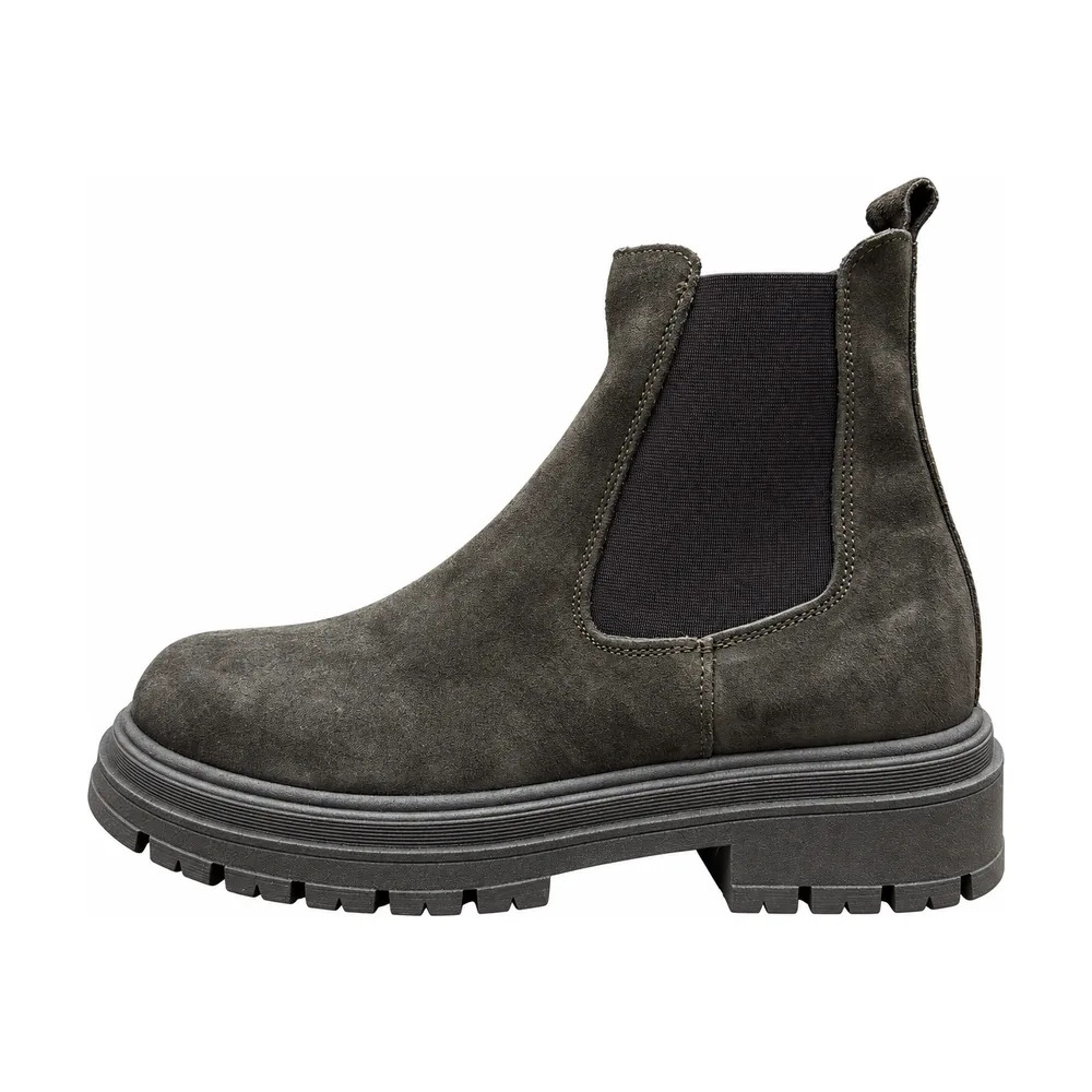 Stivaletto Chelsea Siena in camoscio grigio – vista laterale
